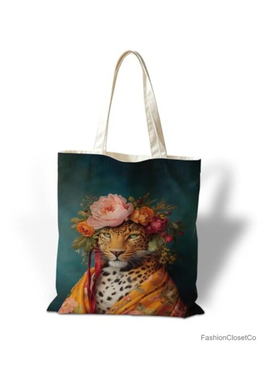 Handbags - Canvas Tote Bag Reusable Shoulder Grocery Shopping Gift 13.7x15.7